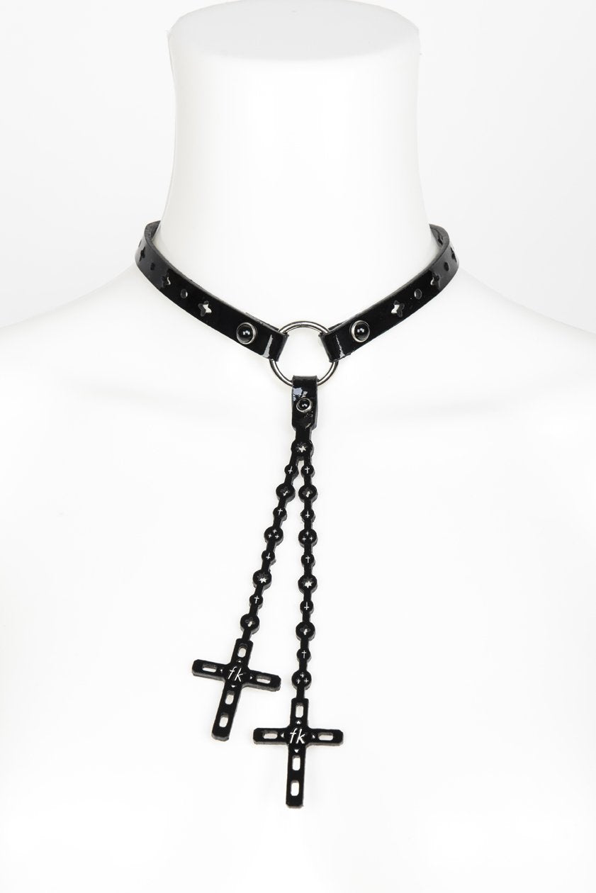 fr-ulein-kink-nero-rosary-choker-halsband-lackleder-schwarz image 1
