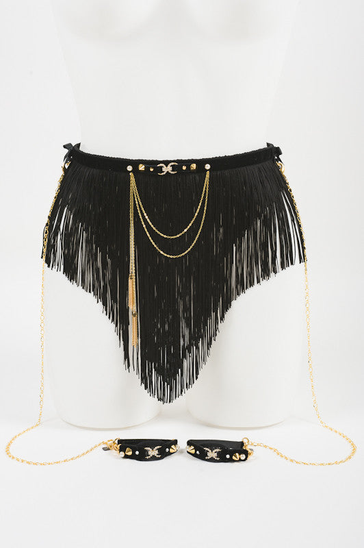 fr-ulein-kink-lingerie-josephine-skirt-fransenrock-schwarz image 1
