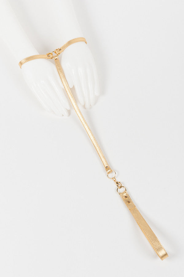 fr-ulein-kink-t-straps-champagne-t-strap-lederfesseln-gold image 1