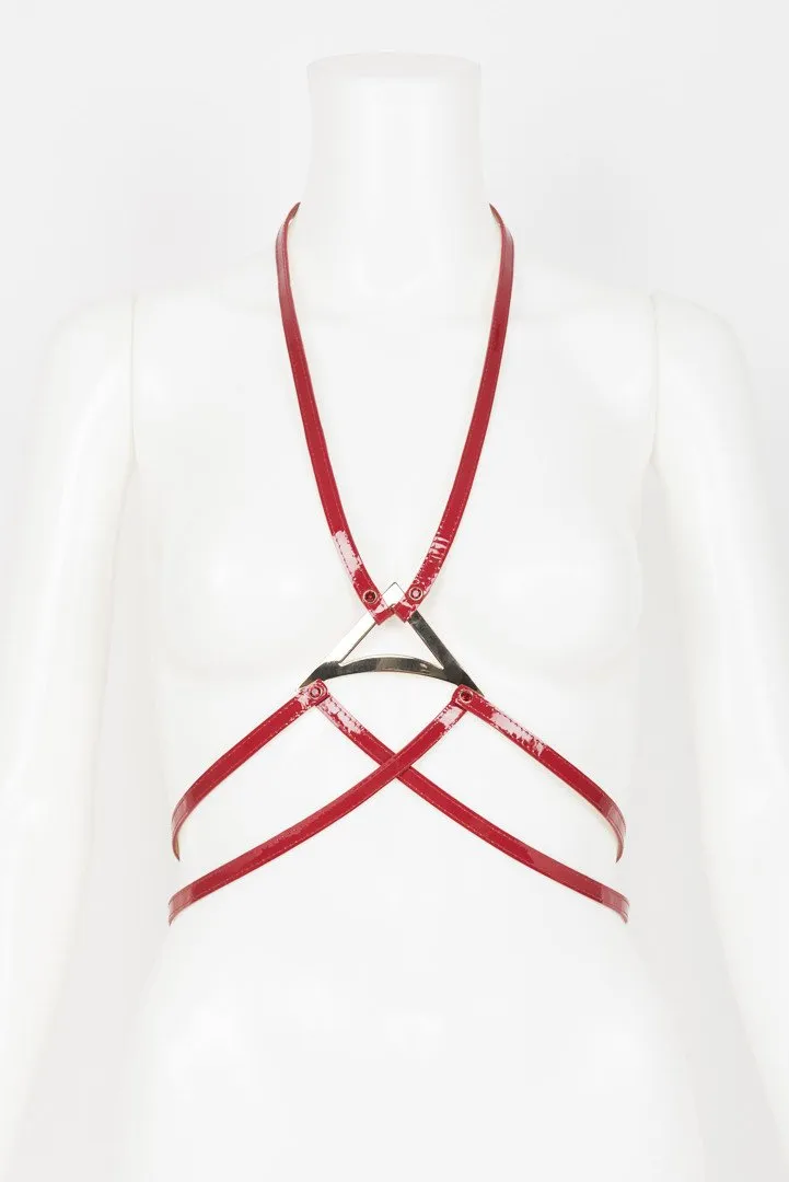 fr-ulein-kink-red-hot-harness-body-lackleder-rot-one-size image 1