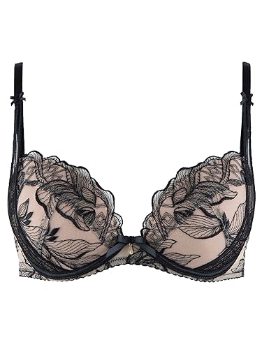 aubade-fleur-de-tattoo-plunge-bh-push-up-75e-schwarz image 8