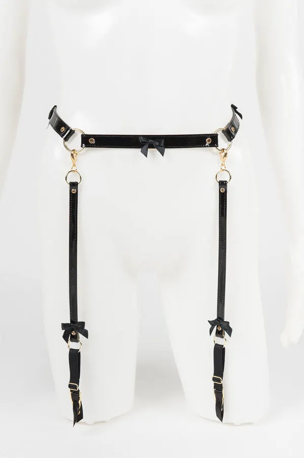 fru00e4ulein-kink-jet-strapsgu00fcrtel-schwarz-gold-leder image 1