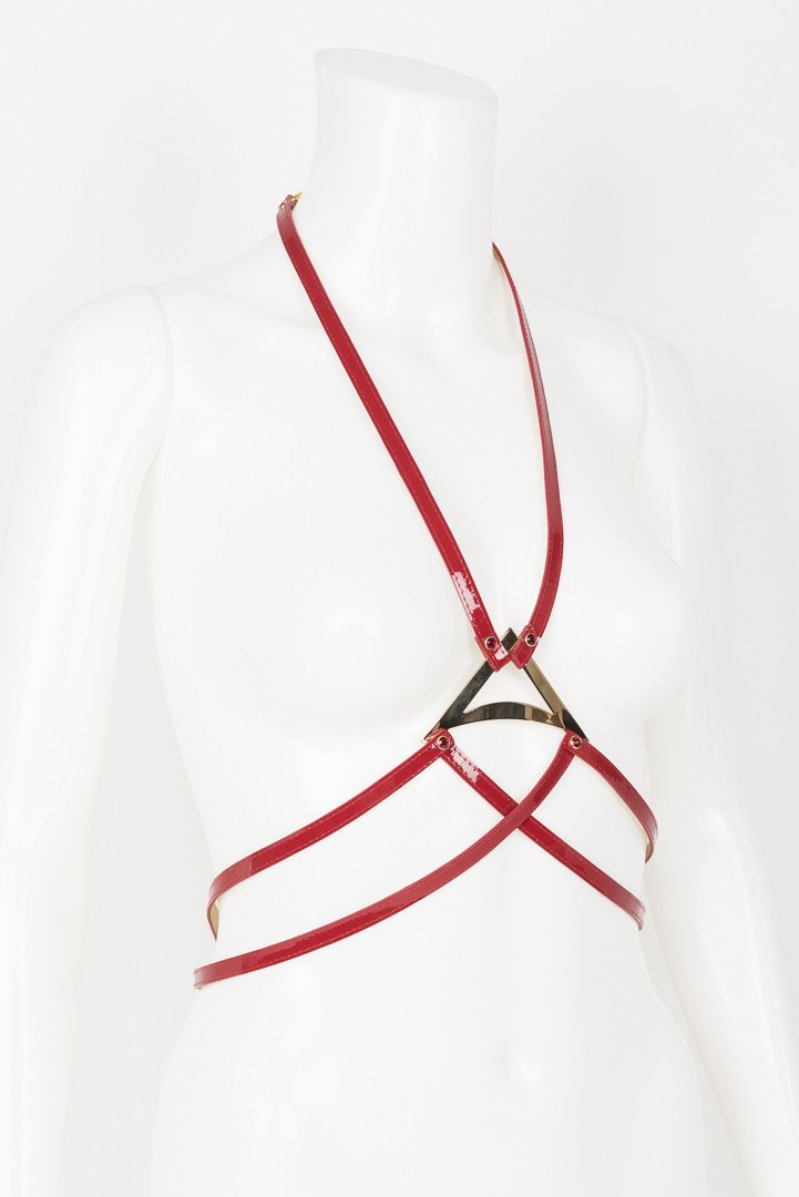 fr-ulein-kink-red-hot-harness-body-lackleder-rot-one-size image 4