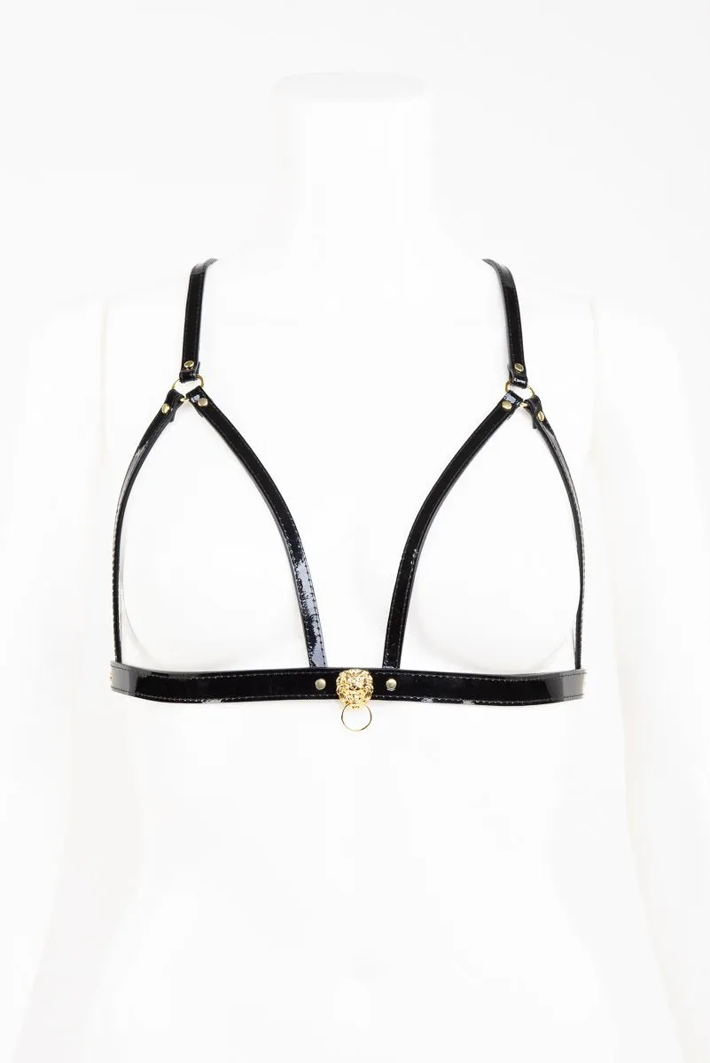 fr-ulein-kink-leone-cage-harness-bh-schwarz-lackleder image 1