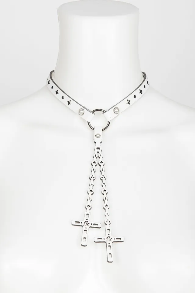 fr-ulein-kink-bianco-rosary-choker-halsband-wei-perlen image 1