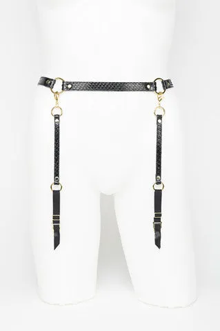 fr-ulein-kink-luxe-strapsg-rtel-leder-python-schwarz image 1