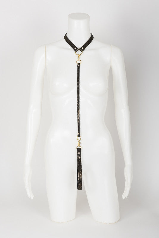 fr-ulein-kink-lush-lead-halsband-schwarz-gold image 1