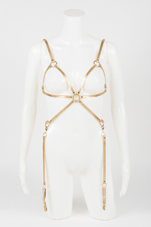 fr-ulein-kink-champagne-playsuit-gold-leder-gr-e-one-size image 1