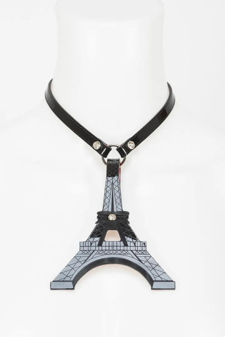 fru00e4ulein-kink-eiffel-collar-halsband-schwarz-rot-lackleder image 1
