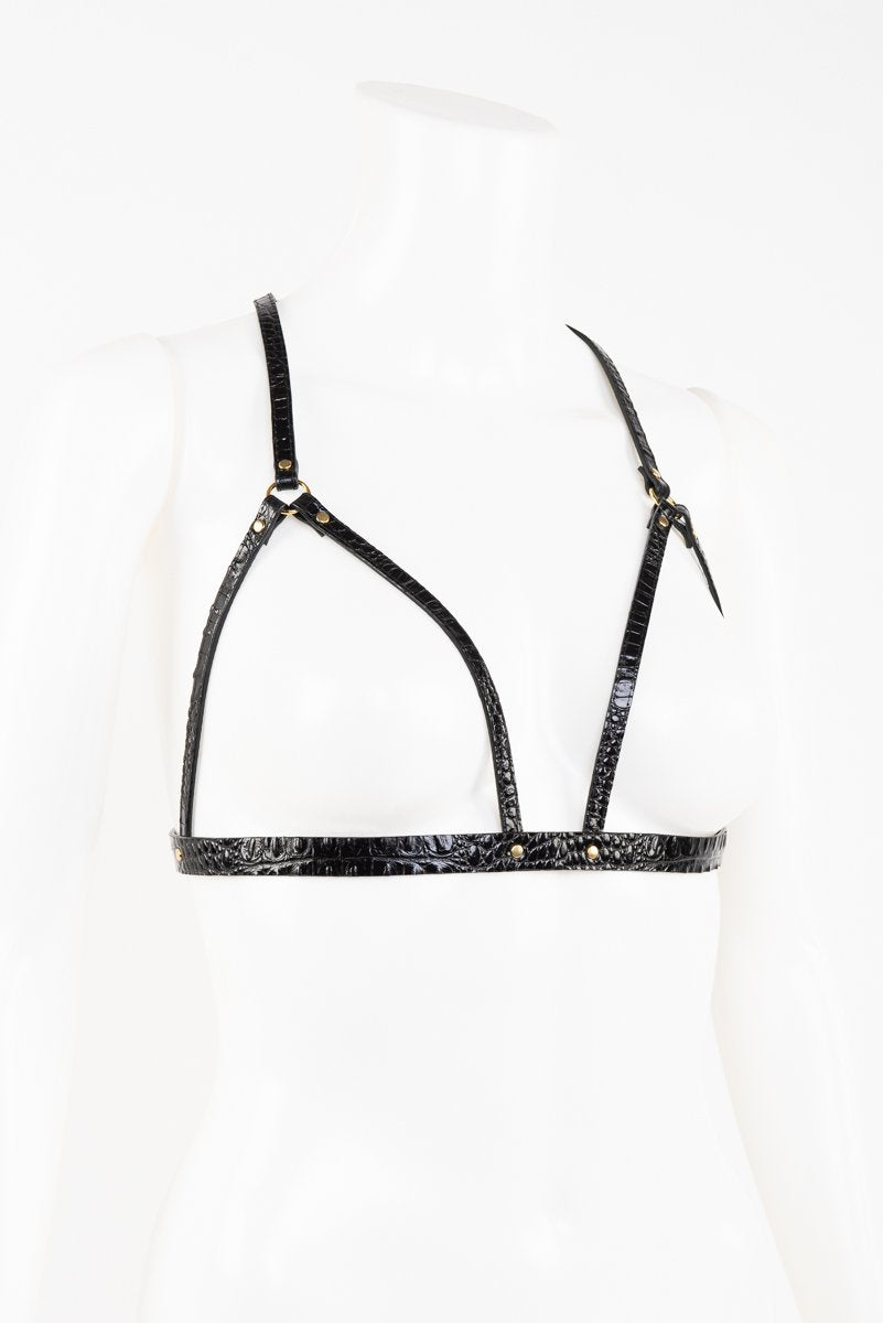 fr-ulein-kink-crocco-cage-harness-leder-schwarz-kroko image 5