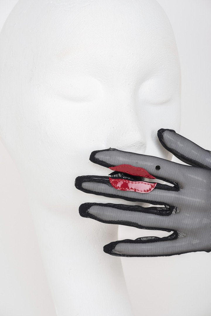 fr-ulein-kink-kiss-handschuhe-t-ll-lack-swarovski-manschette image 4