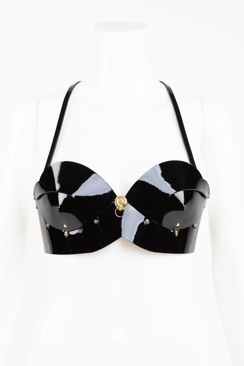 fraulein-kink-leone-bh-schwarz-lack-leder-l-wenkopf-gold image 6