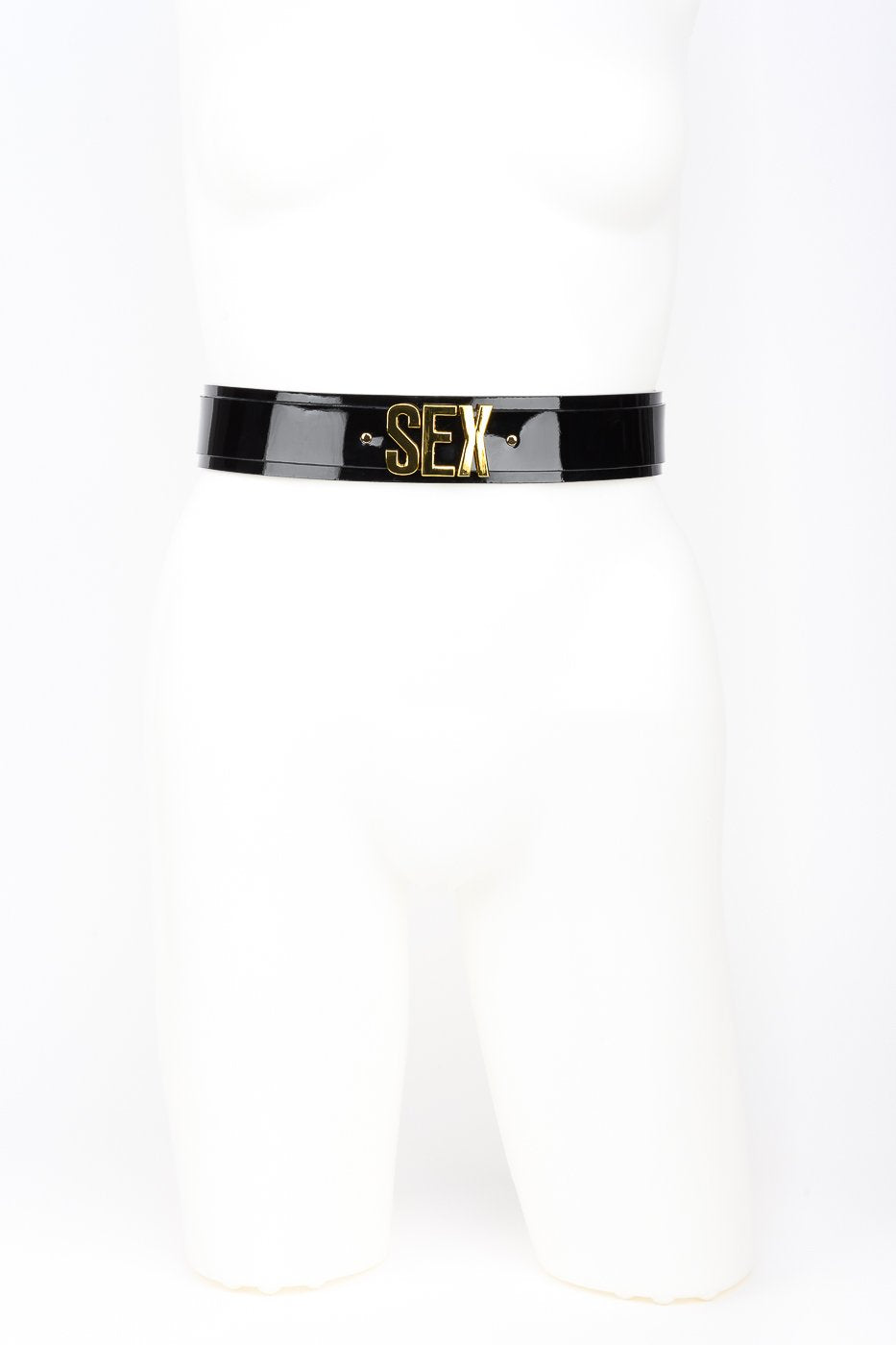 fru00e4ulein-kink-gold-letter-belt-gu00fcrtel-schwarz-one image 1