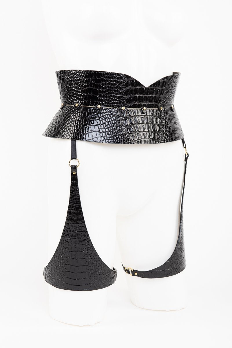 fraulein-kink-crocco-strapsg-rtel-leder-schwarz-kroko image 6