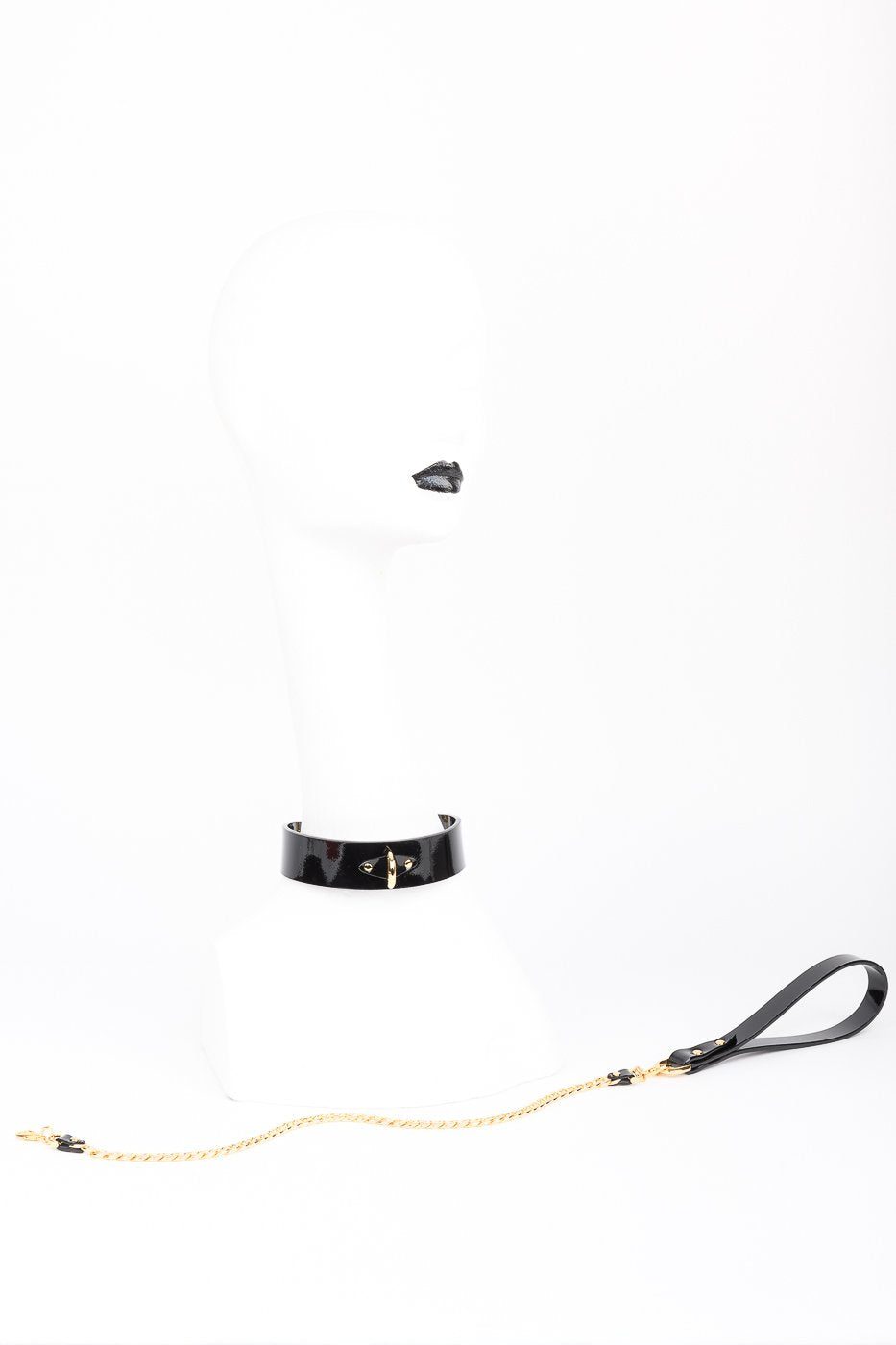 fraulein-kink-rica-halsband-mit-leine-schwarz-gold image 5