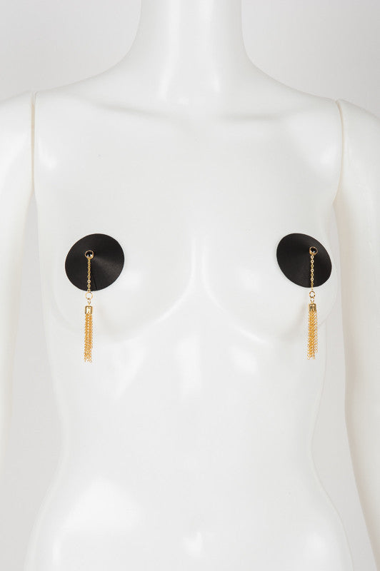 fraulein-kink-onyx-chain-pasties-schwarz-gold-kette-leder image 1