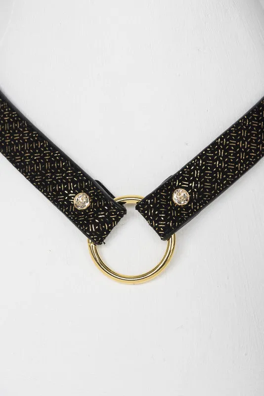 fr-ulein-kink-lush-collar-halsband-leder-schwarz-goldfolie image 1