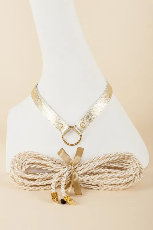 fr-ulein-kink-gold-lace-lasso-set-halsband-mit-seil image 1