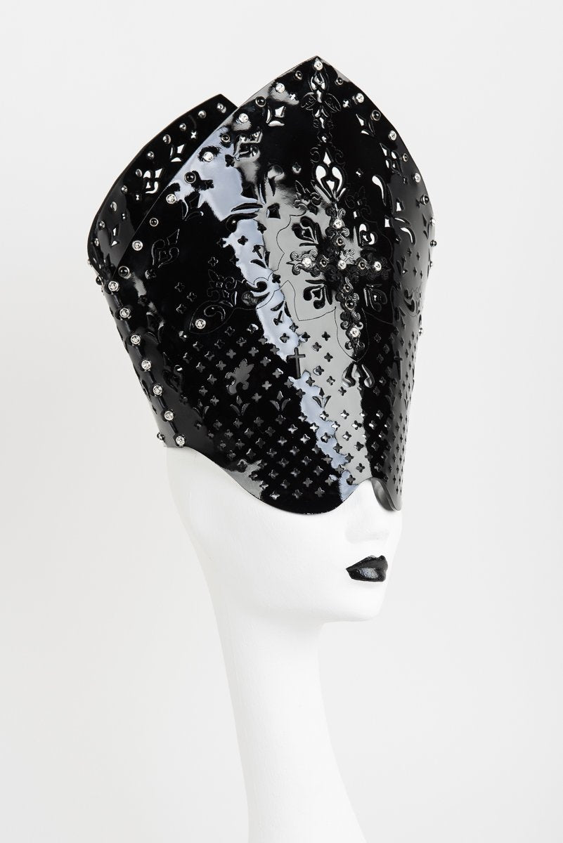 fr-ulein-kink-nero-confessional-mitre-kopfschmuck-lack-schwarz image 4