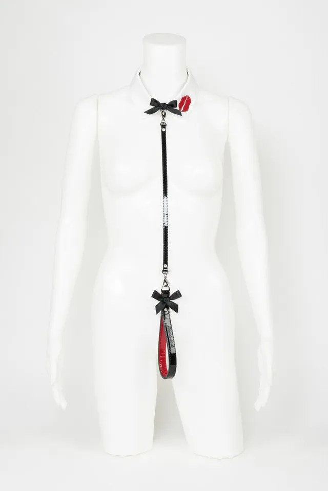 fr-ulein-kink-kiss-lead-halsband-creme-mit-leine image 1