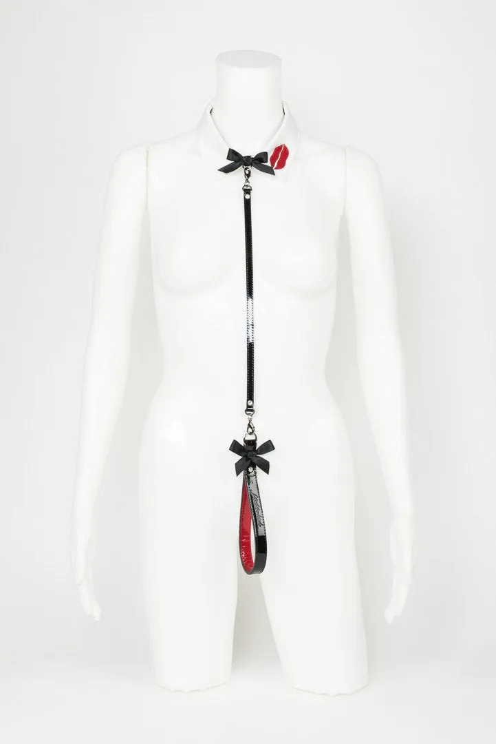 fr-ulein-kink-kiss-lead-halsband-creme-mit-leine image 1