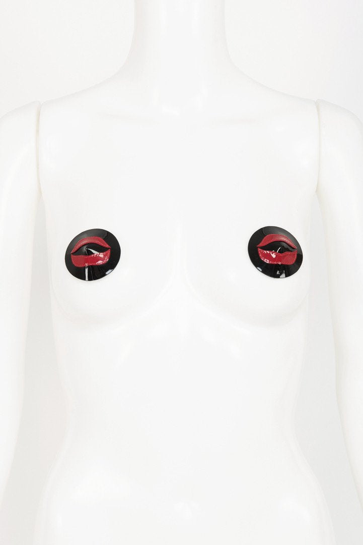fr-ulein-kink-kiss-pasties-nippel-schwarz-rot-leder image 1