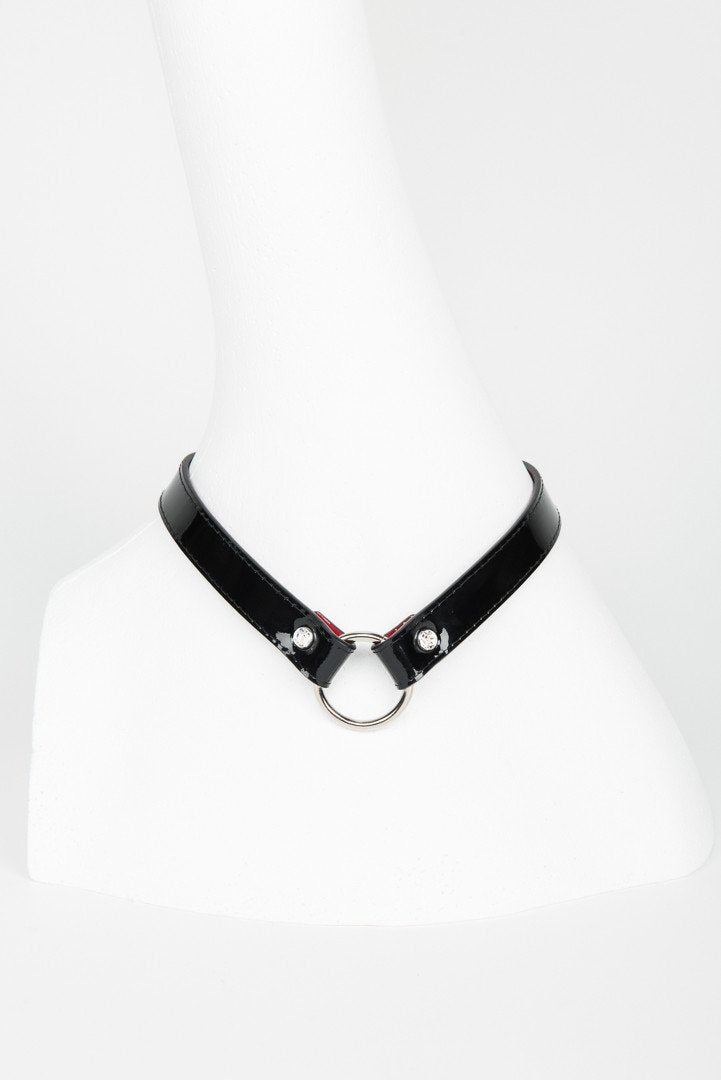fr-ulein-kink-kiss-collar-halsband-schwarz-rot-lack image 1