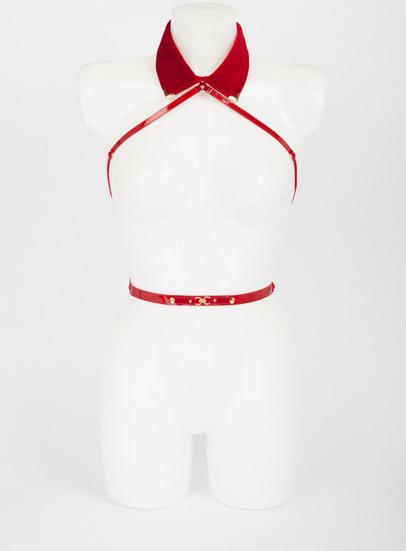 fr-ulein-kink-harnesses-rouge-harness-damen-samt-rot image 3