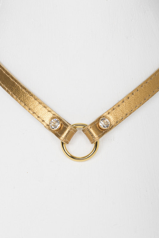 fr-ulein-kink-collars-lavish-skinny-halsband-bronze-gold-swarovski image 1