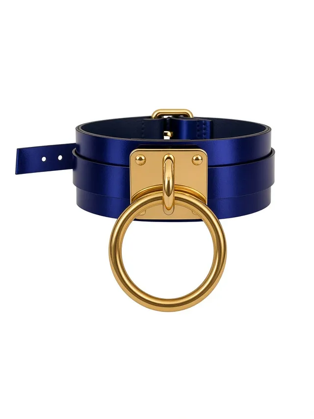 amoreze-gladiola-leder-choker-schwarz-gold-gr-m image 1