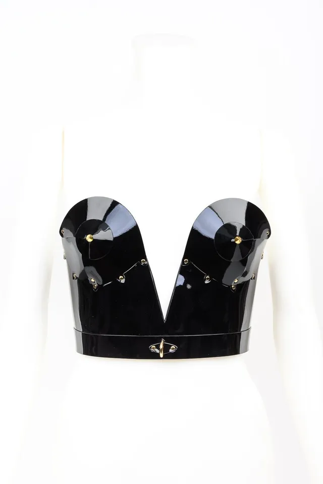 fr-ulein-kink-lingerie-rica-corset-lederkorsett-schwarz-gold image 1