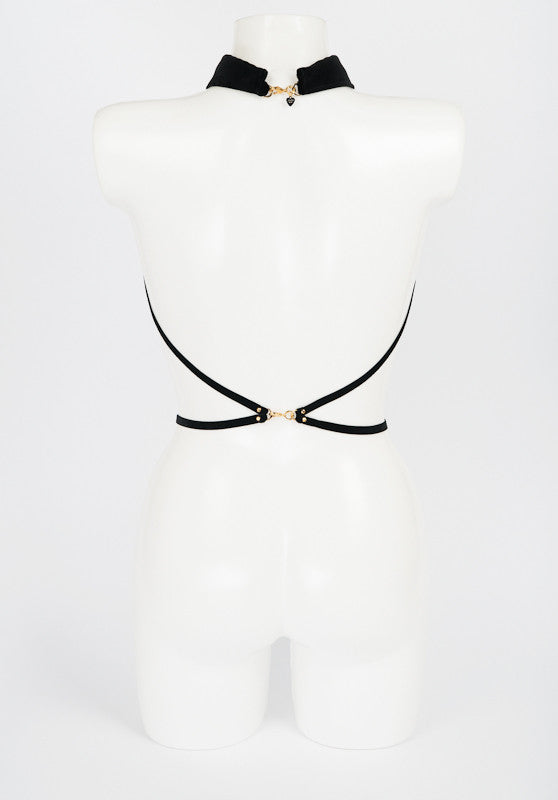 fr-ulein-kink-noir-collar-harness-samt-mit-kette image 5