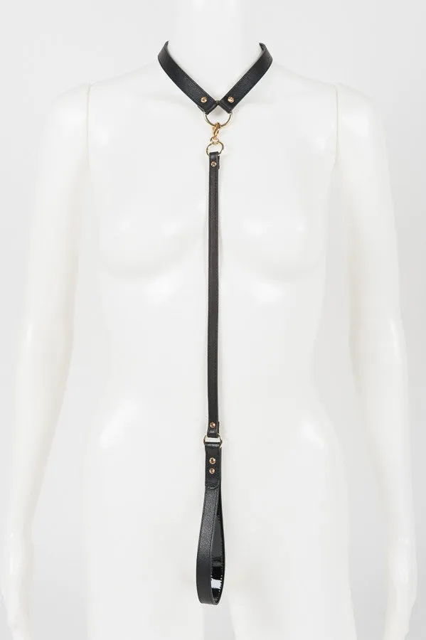 fr-ulein-kink-caviar-lead-halsband-mit-leine-schwarz-gold image 1