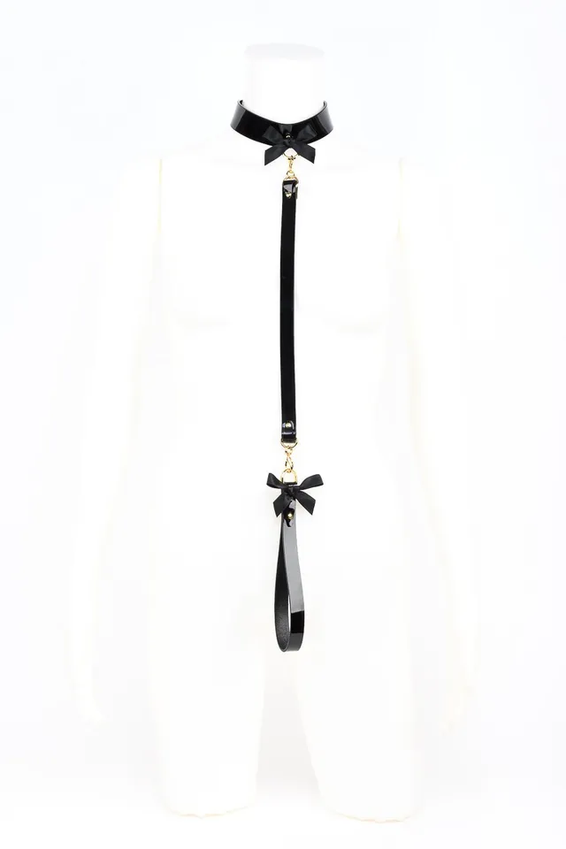fr-ulein-kink-fk-lead-halsband-schwarz-leder-leine image 1