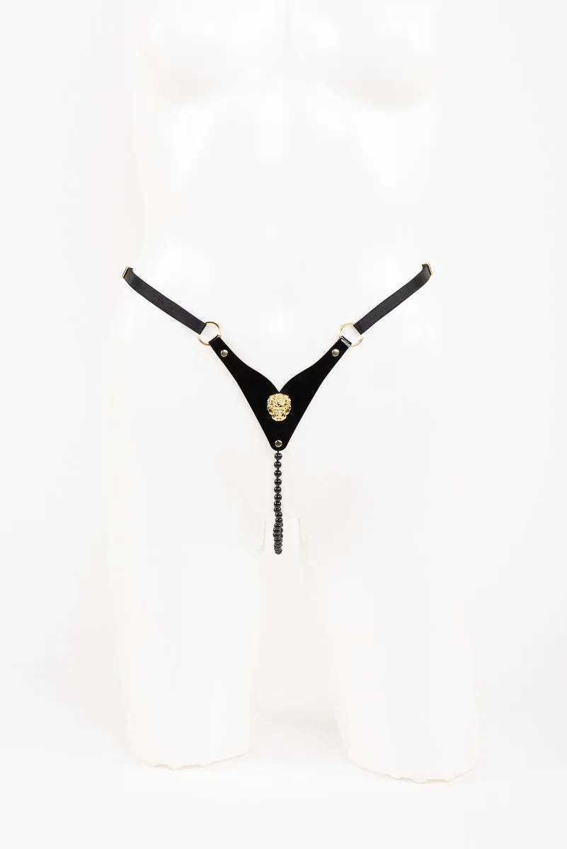 fr-ulein-kink-leone-pearl-string-leder-perlenstring-schwarz-s-m image 1