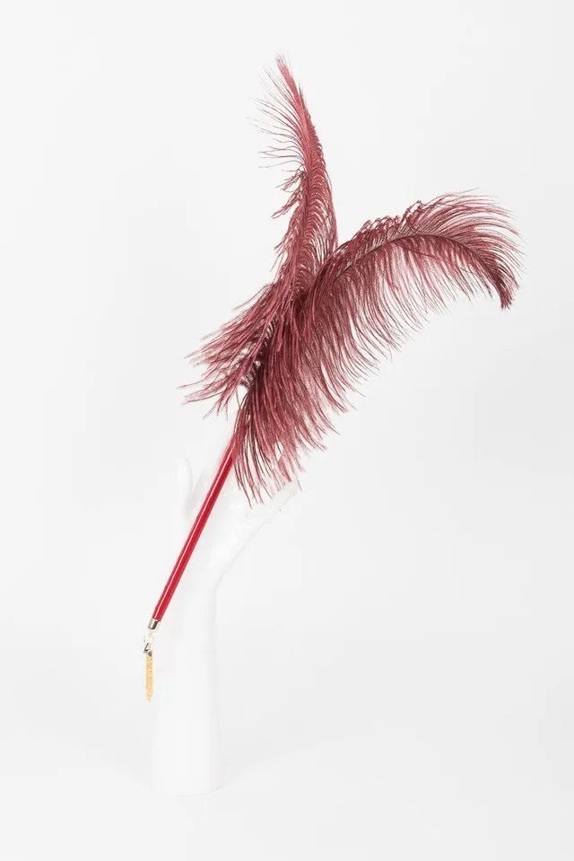 fr-ulein-kink-red-hot-federteaser-strau-enfeder-rot-leder image 1