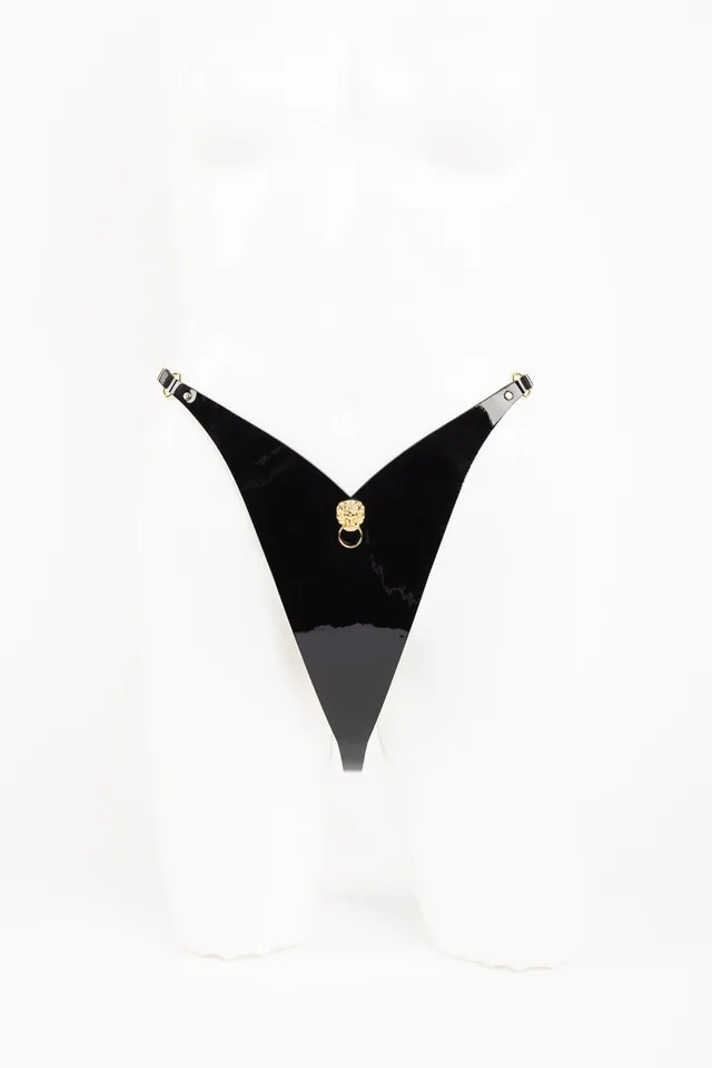 fr-ulein-kink-leone-string-tanga-lackleder-schwarz image 1