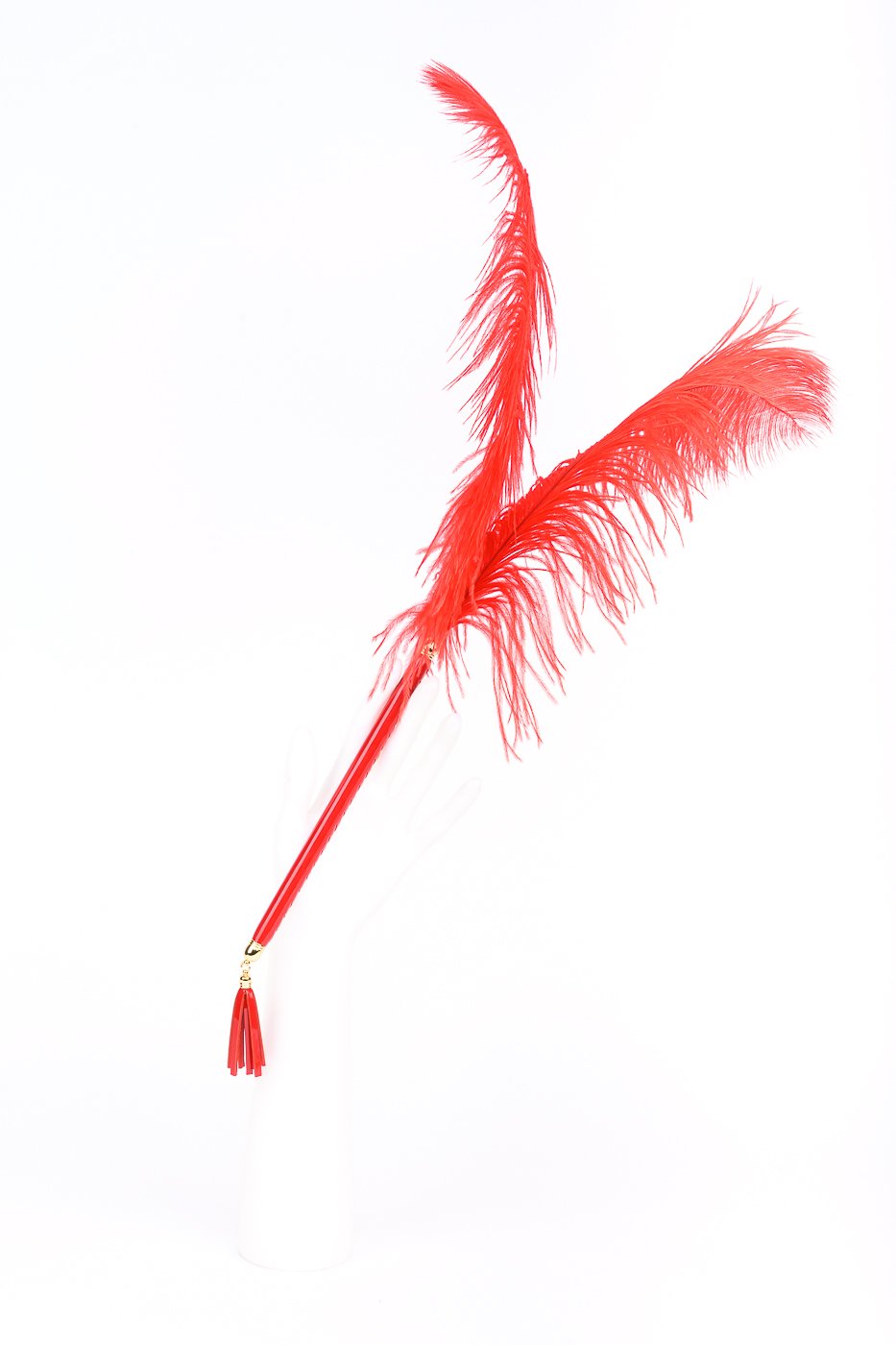 fr-ulein-kink-roja-teaser-federkitzler-rot-strau-mit-griff image 1
