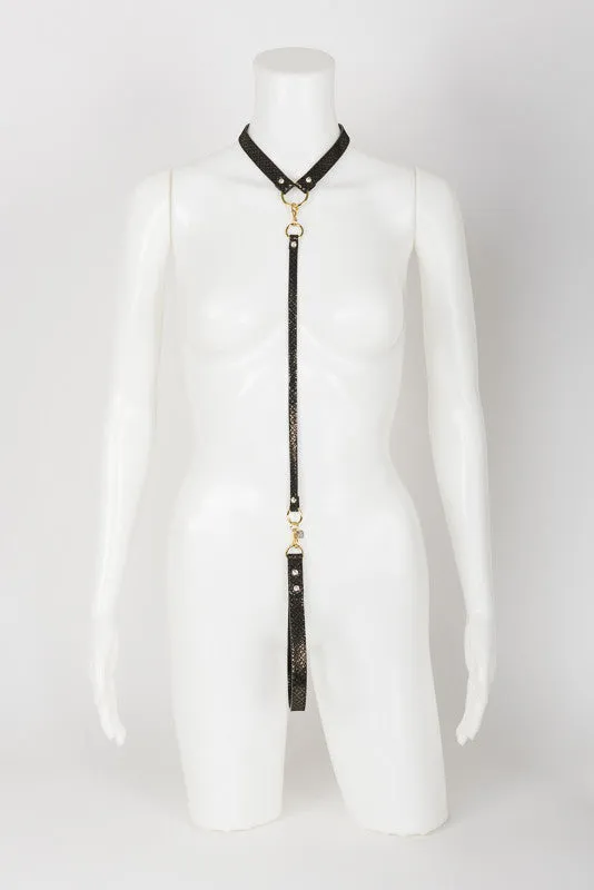 fr-ulein-kink-lush-lead-halsband-schwarz-gold image 1