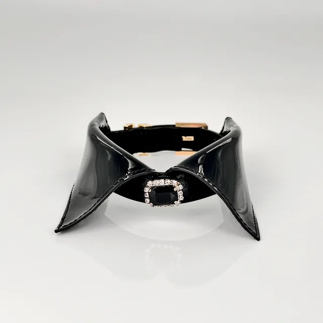 fr-ulein-kink-noir-choupette-halsband-m-lackleder image 1