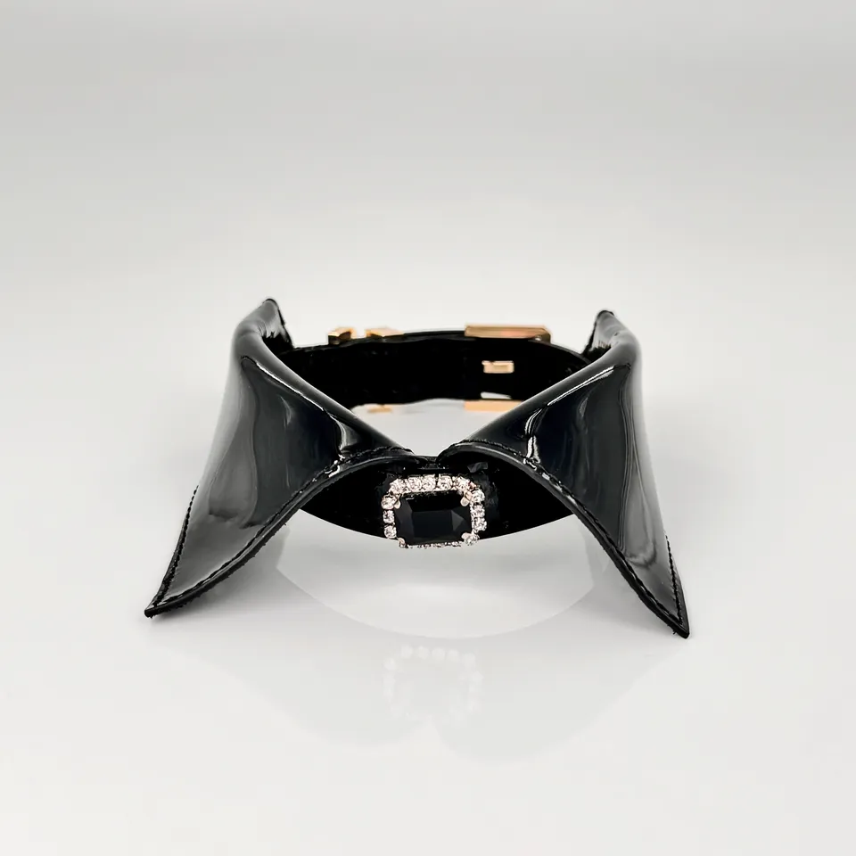 fr-ulein-kink-noir-choupette-halsband-m-lackleder image 1