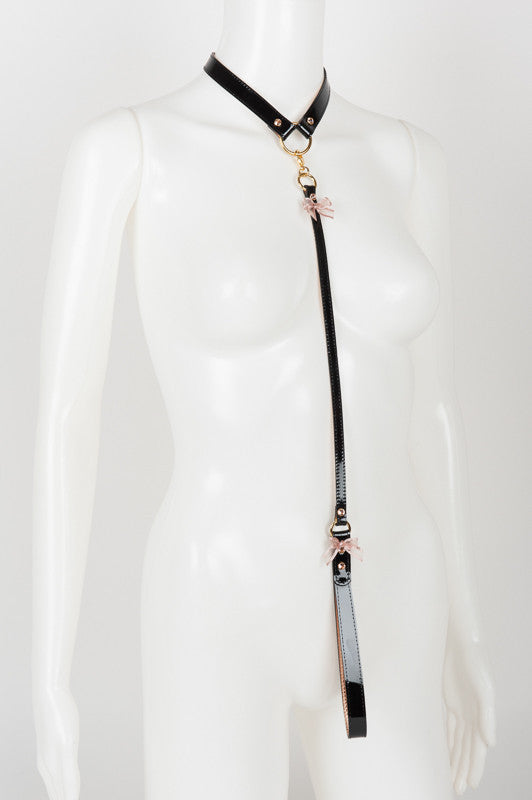 fraulein-kink-n-nette-halsband-mit-leine-rosegold-leder image 4