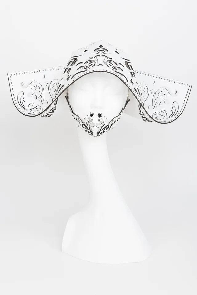 fr-ulein-kink-bianco-cornette-kopfschmuck-leder-wei image 1