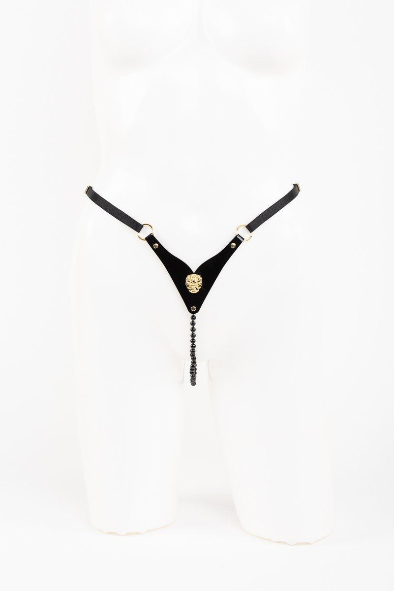 fr-ulein-kink-leone-pearl-string-leder-perlenstring-schwarz-s-m image 1