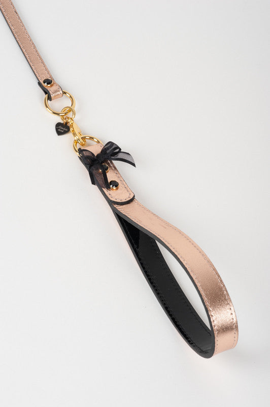 fraulein-kink-topaz-halsband-mit-leine-ros-gold-swarovski image 2