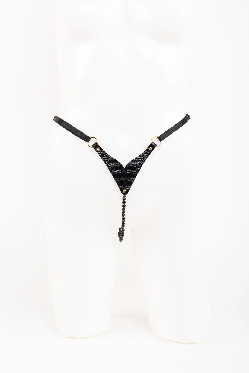 fr-ulein-kink-crocco-pearl-string-perlenstring-schwarz-leder image 1
