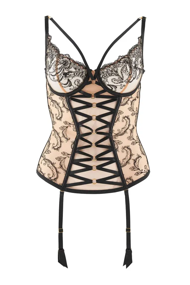 aubade-kiss-of-love-baisers-charnels-corsage-noir-70b-mit-schn-rung image 1