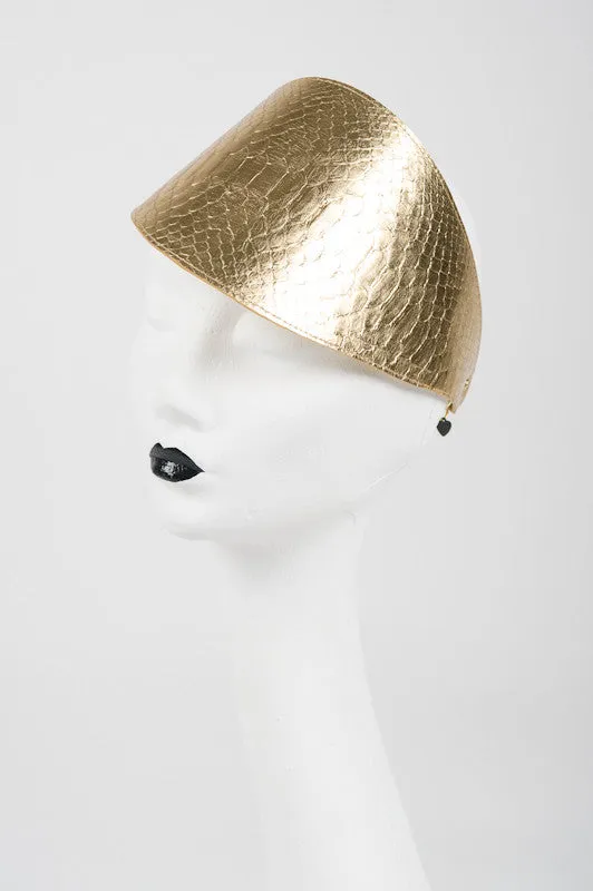 fr-ulein-kink-golden-visor-schildm-tze-leder-gold-python image 1