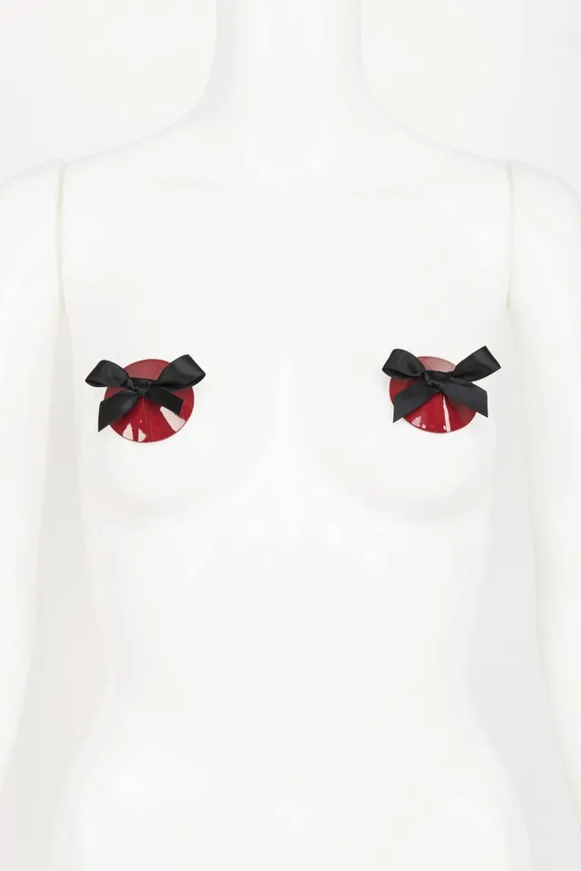 fr-ulein-kink-pasties-bow-nippel-cover-rot-schleife image 1