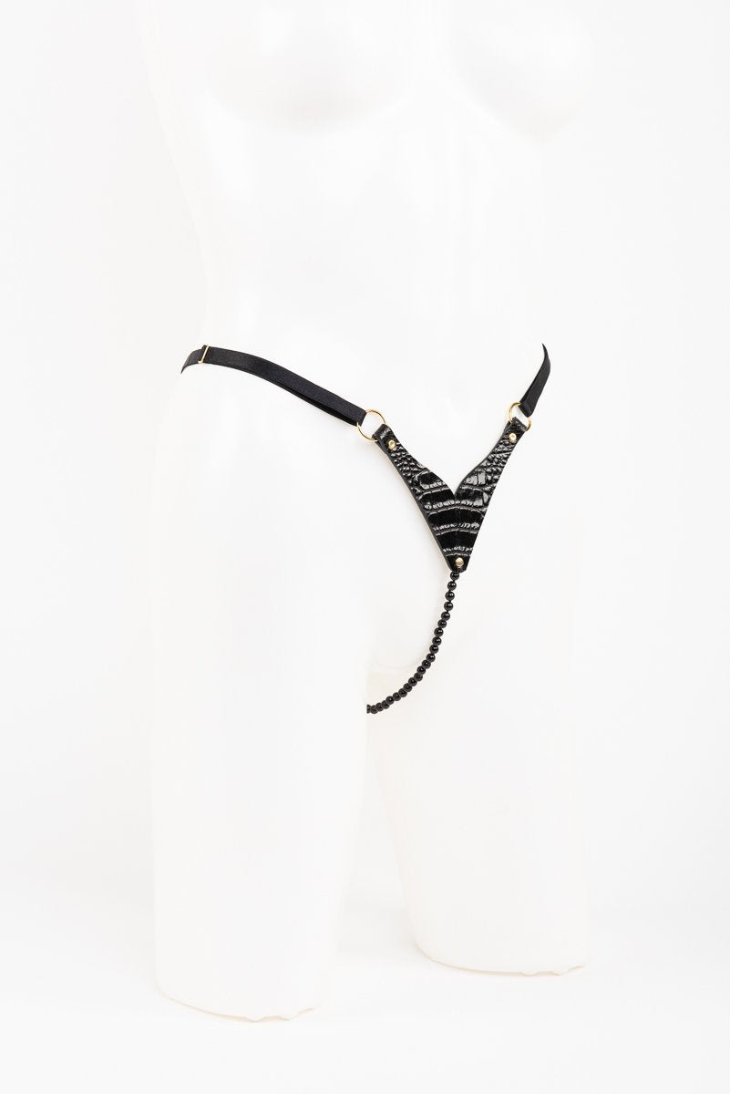 fr-ulein-kink-crocco-pearl-string-perlenstring-schwarz-leder image 4